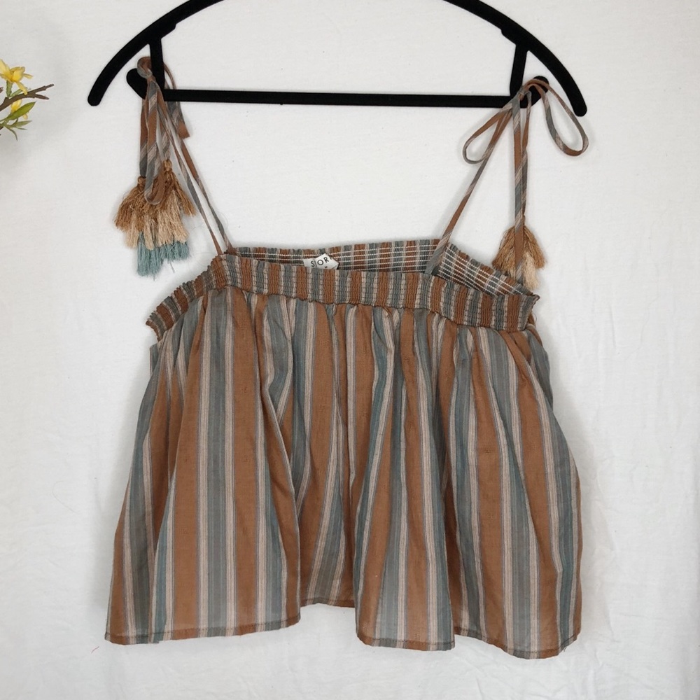 Striped Tie Sleeve Cami Top Size M Irene’s Story